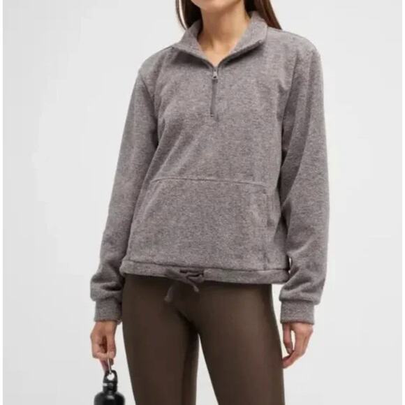 BEYOND YOGA New Terrain Fleece Pullover Heathered Raisin Gray Sz XS {LL19} - Picture 1 of 6
